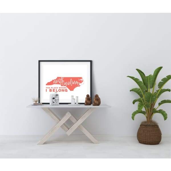 North Carolina State Song | The Place Where I Belong - 5x7 Unframed Print / Salmon - State Song