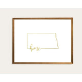 North Dakota Gold Foil Print - Gold Foil Print