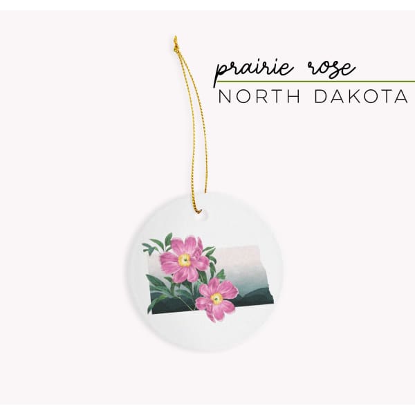 North Dakota Prairie Rose | State Flower Series - Ornament - State Flower