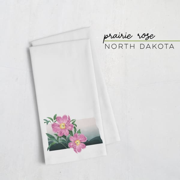 North Dakota Prairie Rose | State Flower Series - Tea Towel - State Flower