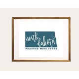 North Dakota State Song | Prairies Wide and Free - 5x7 Unframed Print / Teal - State Song