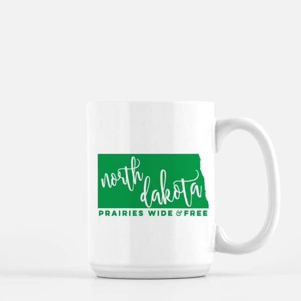 North Dakota State Song | Prairies Wide and Free - Mug | 15 oz / Green - State Song