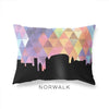 Norwalk Connecticut geometric skyline - Pillow | Lumbar / RebeccaPurple - Geometric Skyline