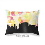 Norwalk Connecticut geometric skyline - Pillow | Lumbar / Yellow - Geometric Skyline