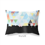 Nuuk Greenland geometric skyline - Pillow | Lumbar / LightSkyBlue - Geometric Skyline