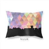 Nuuk Greenland geometric skyline - Pillow | Lumbar / RebeccaPurple - Geometric Skyline
