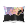 Oahu Hawaii geometric skyline - Pillow | Lumbar / RebeccaPurple - Geometric Skyline