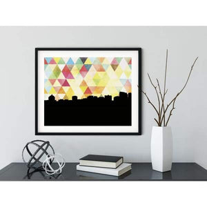Oakland California geometric skyline - 5x7 Unframed Print / Yellow - Geometric Skyline