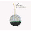 Odense city skyline with vintage Odense map - Ornament - City Map Skyline