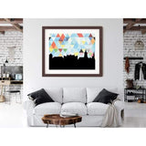 Odense Denmark geometric skyline - 5x7 Unframed Print / LightSkyBlue - Geometric Skyline