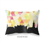 Odense Denmark geometric skyline - Pillow | Lumbar / Yellow - Geometric Skyline