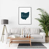 Ohio ’home’ state silhouette - 5x7 Unframed Print / DarkSlateGray - Home Silhouette