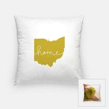 Ohio ’home’ state silhouette - Pillow | Square / GoldenRod - Home Silhouette