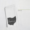 Ohio ’home’ state silhouette - Tea Towel / Black - Home Silhouette