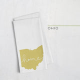 Ohio ’home’ state silhouette - Tea Towel / GoldenRod - Home Silhouette
