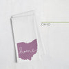 Ohio ’home’ state silhouette - Tea Towel / Purple - Home Silhouette
