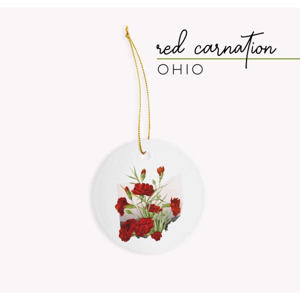 Ohio Red Carnation | State Flower Series - Ornament - State Flower