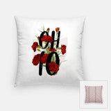 Ohio state flower | Red Carnation - Pillow | Square - State Flower