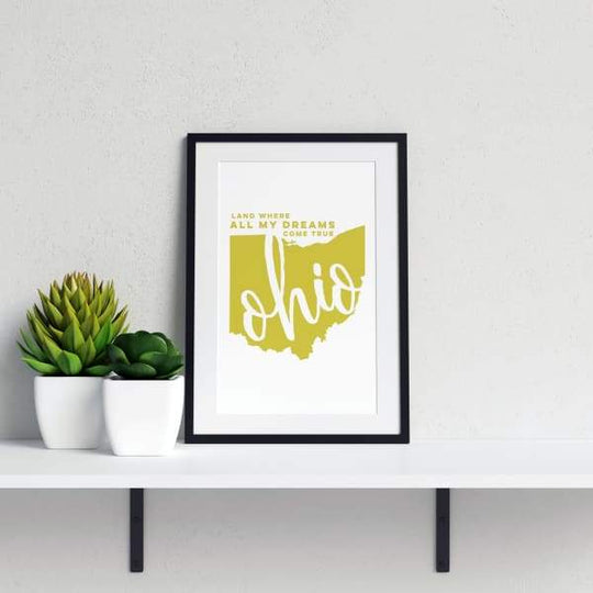 Ohio State Song | Land Where All My Dreams Come True - 5x7 Unframed Print / Khaki - State Song