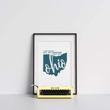 Ohio State Song | Land Where All My Dreams Come True - 5x7 Unframed Print / Teal - State Song