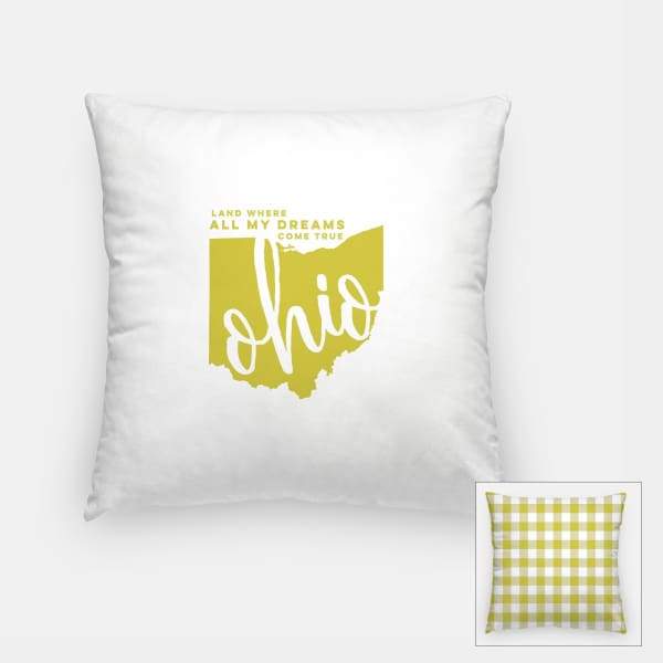 Ohio State Song | Land Where All My Dreams Come True - Pillow | Square / Khaki - State Song