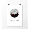 Oklahoma City Oklahoma city skyline with vintage Oklahoma City map - 5x7 Unframed Print - City Map Skyline
