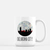 Oklahoma City Oklahoma city skyline with vintage Oklahoma City map - Mug | 15 oz - City Map Skyline