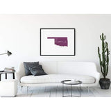 Oklahoma ’home’ state silhouette - 5x7 Unframed Print / Purple - Home Silhouette