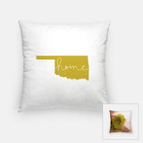 Oklahoma ’home’ state silhouette - Pillow | Square / GoldenRod - Home Silhouette