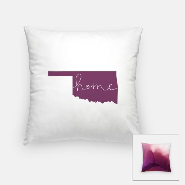 Oklahoma ’home’ state silhouette - Pillow | Square / Purple - Home Silhouette