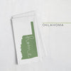 Oklahoma ’home’ state silhouette - Tea Towel / DarkGreen - Home Silhouette