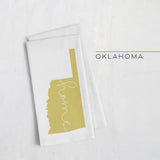 Oklahoma ’home’ state silhouette - Tea Towel / GoldenRod - Home Silhouette