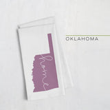 Oklahoma ’home’ state silhouette - Tea Towel / Purple - Home Silhouette