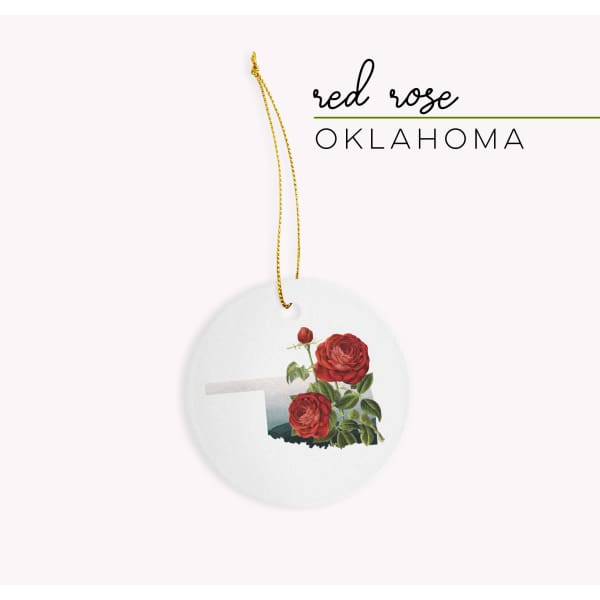 Oklahoma Red Rose | State Flower Series - Ornament - State Flower