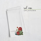 Oklahoma Red Rose | State Flower Series - Tea Towel - State Flower