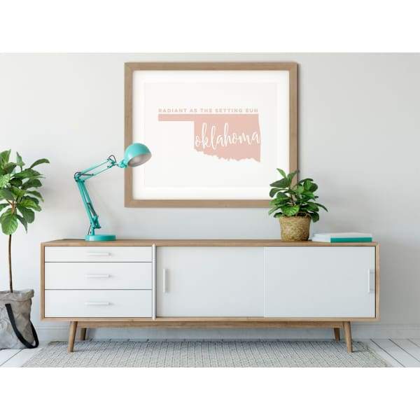 Oklahoma State Song | Radiant as the Setting Sun - 5x7 Unframed Print / MistyRose - State Song