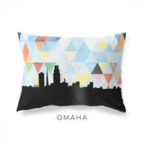 Omaha Nebraska geometric skyline - Pillow | Lumbar / LightSkyBlue - Geometric Skyline