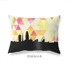 Omaha Nebraska geometric skyline - Pillow | Lumbar / Yellow - Geometric Skyline