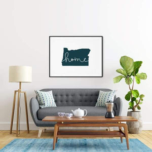 Oregon ’home’ state silhouette - 5x7 Unframed Print / DarkSlateGray - Home Silhouette