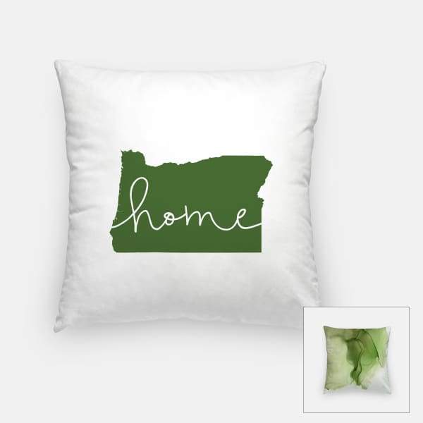 Oregon ’home’ state silhouette - Pillow | Square / DarkGreen - Home Silhouette