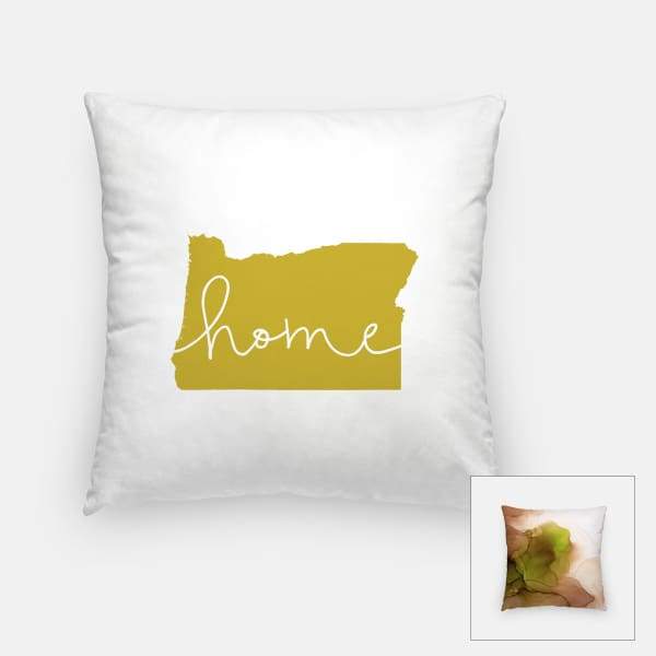 Oregon ’home’ state silhouette - Pillow | Square / GoldenRod - Home Silhouette