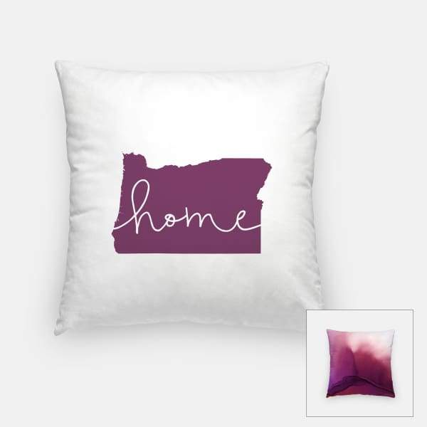 Oregon ’home’ state silhouette - Pillow | Square / Purple - Home Silhouette