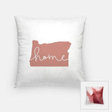 Oregon ’home’ state silhouette - Pillow | Square / RosyBrown - Home Silhouette