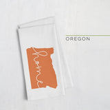 Oregon ’home’ state silhouette - Tea Towel / DarkOrange - Home Silhouette