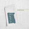 Oregon ’home’ state silhouette - Tea Towel / DarkSlateGray - Home Silhouette