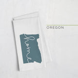 Oregon ’home’ state silhouette - Tea Towel / DarkSlateGray - Home Silhouette