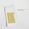 Oregon ’home’ state silhouette - Tea Towel / GoldenRod - Home Silhouette