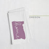 Oregon ’home’ state silhouette - Tea Towel / Purple - Home Silhouette
