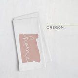 Oregon ’home’ state silhouette - Tea Towel / RosyBrown - Home Silhouette