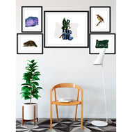Oregon state symbols gallery wall - Oregon Grape, Western Meadowlark, American Beaver